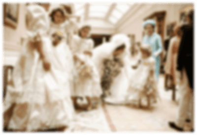 HRH The Princess of Wales with HM The Queen and her bridesmaids behind the scenes at Buckingham Palace on 29th July 1981